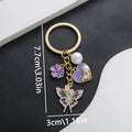 Pink Blue and Purple Heart Pearl Flower Butterfly Keychain Collection view 7