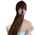 Sheer Mesh Flower Hair Claw Clip Blue Floral Style view 5