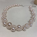 White Multi Strand Graduated Faux Pearl Choker Necklace view 4