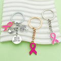 Pink Ribbon and Tree of Life Alloy Keychains, 6 Styles view 1