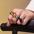 Chunky Open Bypass Rings Polished And Enamel Styles view 4
