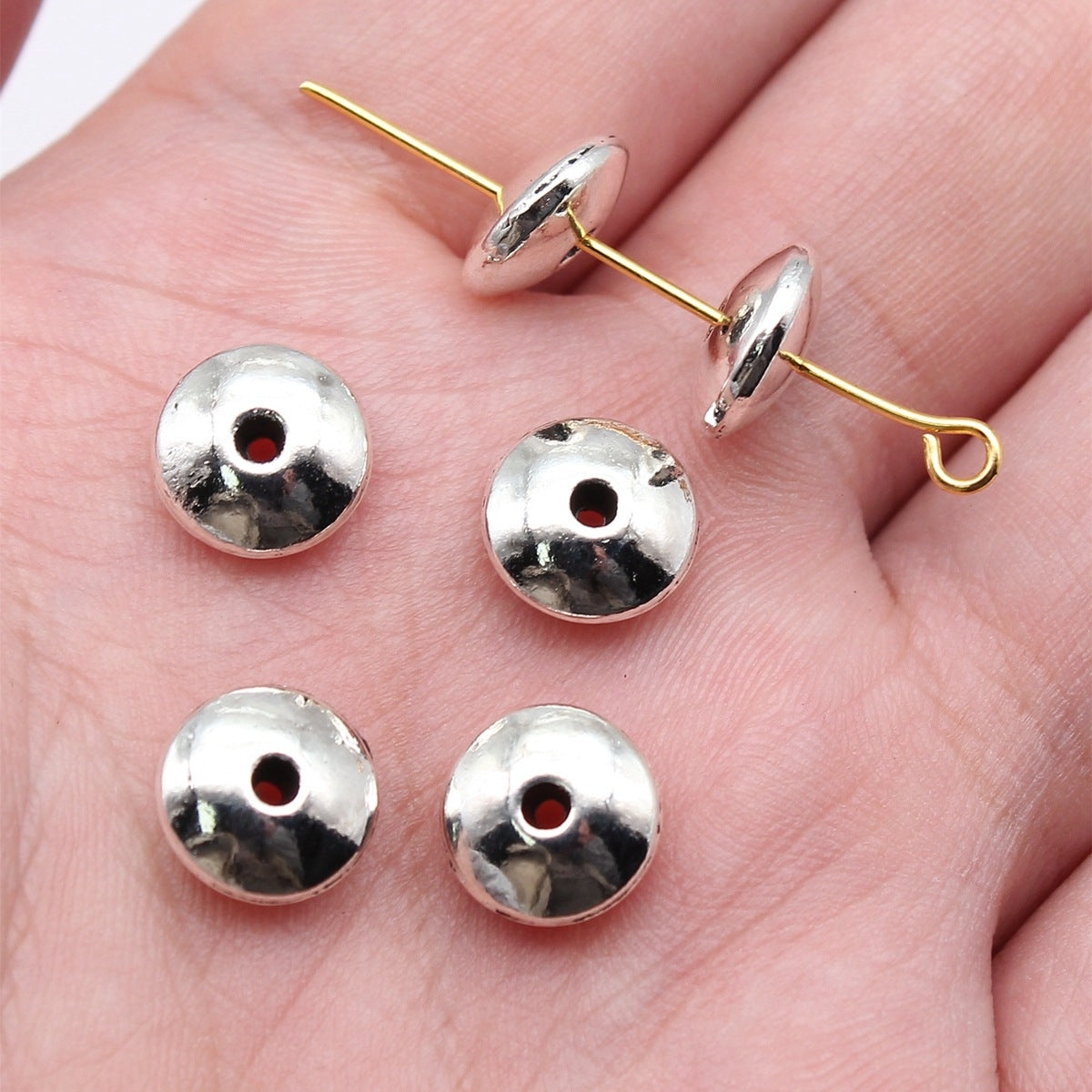 9.5x9.5x4.1mm 1.2g Multicolor Zinc Alloy Round Wheel Small Hole Spacer Beads for DIY Bracelet Jewelry