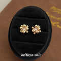 Gold Bubble Ball Cluster Zircon Center Stud Earrings view 1