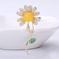 Crystal Daisy Long Stem Brooch in Two Center Colors view 6