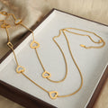 Layered Open Heart Cutout Zircon Pendant Long Chain Necklace view 2