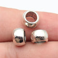 10x10x6mm 1.4g Platinum Tone Zinc Alloy Smooth Large Hole Spacer Beads for Vintage Bracelet Making