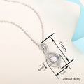 Silver Tone Leaf Drop Pendant Necklace With Round Clear Stone view 4
