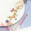 Fourth of July Patriotic Enamel Keychains in 10 Designs view 6