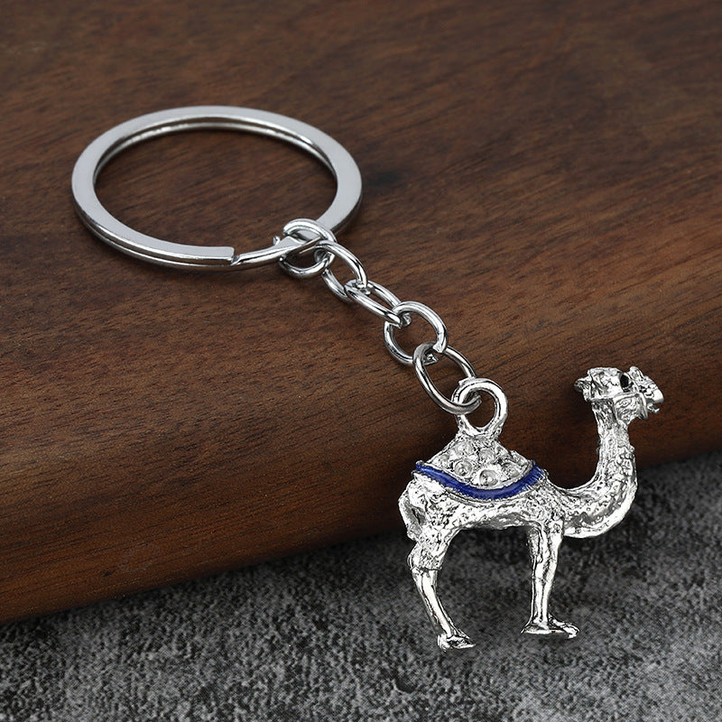 Rhinestone Camel Keychain Desert Travel Souvenir Metal Bag Charm