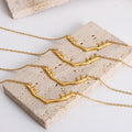 Gold Antler Branch V Pendant Necklace Fine Cable Chain view 3