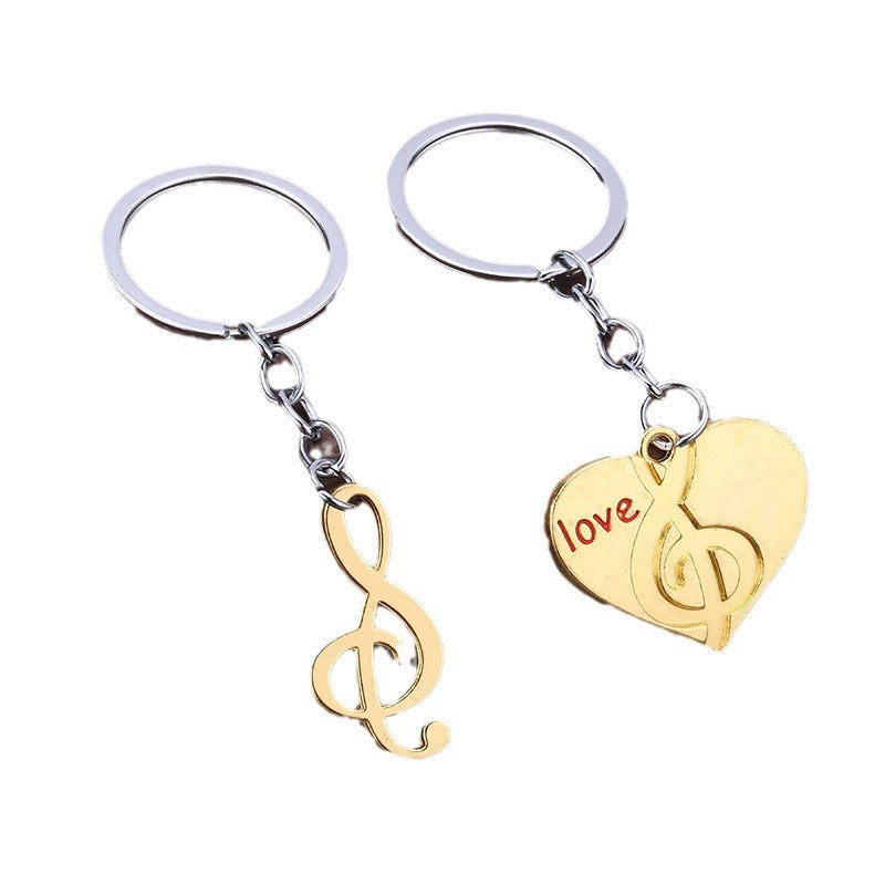 Metal Couple Keychain Pair Valentine Gift Pendant Set