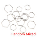 Gold and Silver Tone Hexagon Open Frame Metal Charms view 7