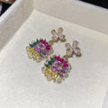 Floral Teardrop Crystal Earrings in Three Colorways view 8