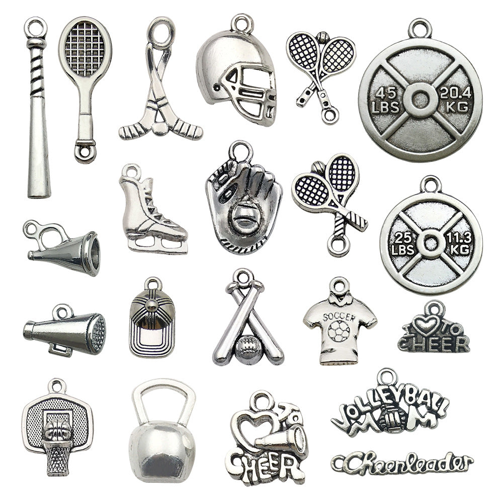 Zinc Alloy Sports Basketball Cheerleader Charm Pendant for DIY Necklace Bracelet Clothing