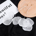Six Color Layered Petal Flower Long Statement Earrings view 11