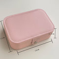 Pink Portable Faux Leather Jewelry Storage Travel Case view 3