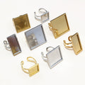 Square and Rectangular Cabochon Ring Blank Settings view 2