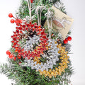 Rhinestone Circular Wreath Christmas Tree Hangers Ribbon 3 Colors view 1