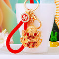 Jeweled Golden Toad Keychains with Fortune Cords and Loose Heart Loops view 2