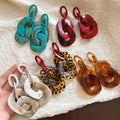 Chunky Linked Resin Drop Earrings In Five Color Patterns view 1