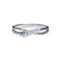 Open Leaf Infinity Clear Stone Ring In Polished Silver Tone view 5
