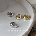 Thick Smooth Chunky Huggie Hoop Earrings Two Colors view 1