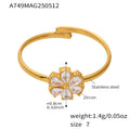 Open Zircon Band Triple Stone Flower Rings Eight Styles view 10
