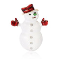 Enamel Snowman Brooch Red Hat Mittens Rhinestone Pin view 5