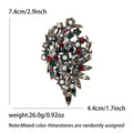 Antique Gold Multicolor Rhinestone Leaf Spray Brooch Pin view 6