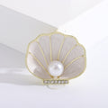 Pearl Shell Brooch in Ivory Black and Pale Blue Jacket and Scarf Accessory view 6