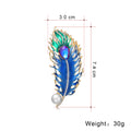 Blue Gold Tone Peacock Crystal Enamel Metal Brooch Pin view 2