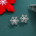 Gold and Silver Clear Snowflake Floral Stud Earrings view 6