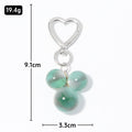 Mint Green Marble Bead Cluster Heart Clasp Keychain Charm view 3
