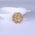 Layered Flower Brooch with Green or Yellow Crystal Petals view 7