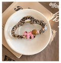 Leopard Print Oval Claw Clip Pink Balloon Dog Bead Charm view 6