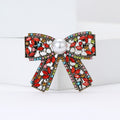 Openwork Bow Brooch with Pearl Center in Four Color Finishes view 4