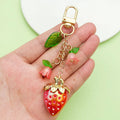 Strawberry Charm Keychains Featuring Red Strawberry Across 15 Pictured Variations view 3