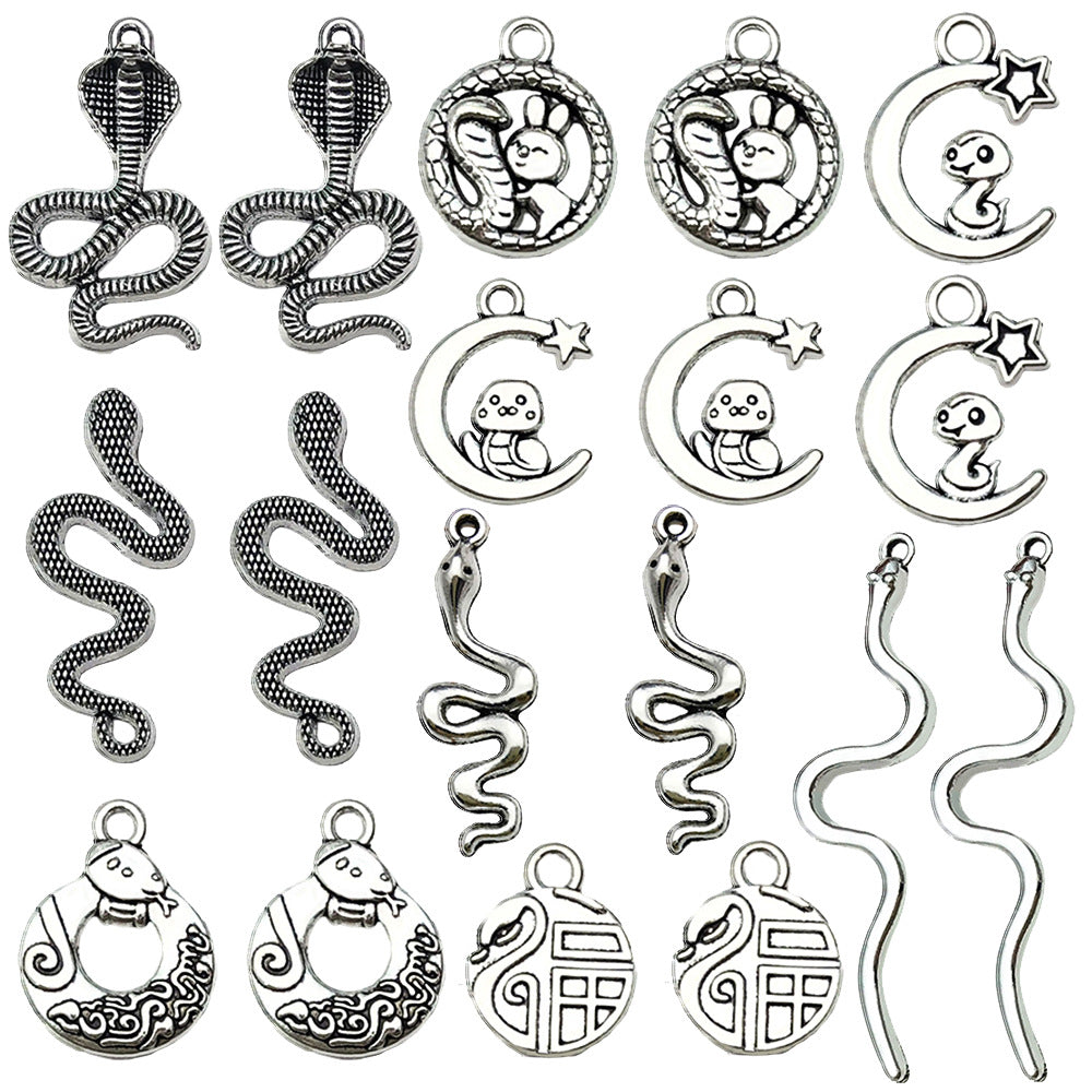 Zinc Alloy Snake Zodiac Snake charm pendants for DIY necklaces earrings bracelets accessories