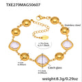 Gold Bead Cushion Czech Glass Stone Bracelet Colors view 10