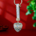 Star Band Crystal Heart Keychains with Straps and Plain Options view 1