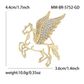 Openwork Pegasus Brooch in Gold or Silver Tone With Crystals view 5