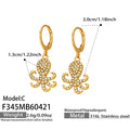 Crystal Octopus Drop Hoop Earrings in Gold and Silver Tone view 10