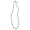Gold Turquoise Bead Necklace Round and Heart Two Styles view 5