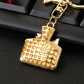 Jeweled Perfume Bottle Keychains with Pink or Purple Enamel Bows view 4