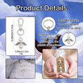 Double Pearl Angel Wings Keychain Silver Lobster Clasp view 4