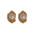 Gold Tone Pearl Stud And White Heart Drop Earrings view 5