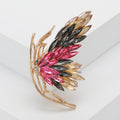 Crystal Wing Brooch A Sweeping Feather-Like Crystal Wing In A Curved Metal Setting view 6