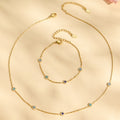 Round Bezel Zircon Necklace and Bracelet in Twenty Four Variants view 4