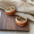 Chunky Resin Hoop Earrings in Ivory and Tortoiseshell Pink view 7