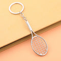 Metal Tennis Racket Keychain Sports Award Gift Key Ring Pendant